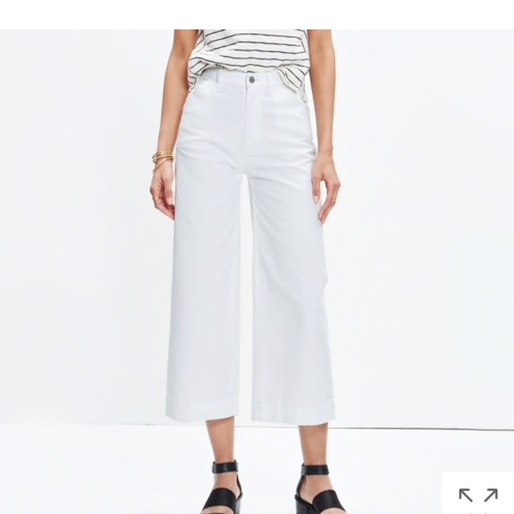 Madewell Denim - NWT! Madewell Wide-leg Crop in Pure White